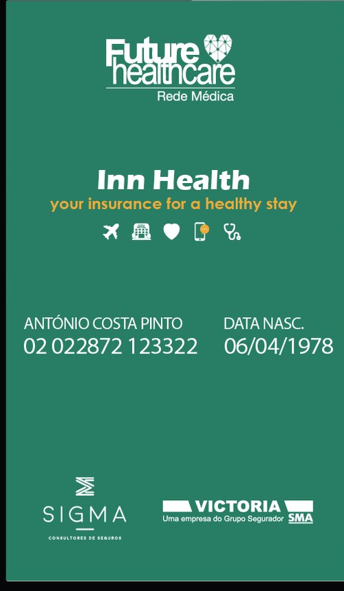 The Inn Health virtual health card on a phone